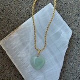 SMALL HEART LIGHT GREEN JADE necklace