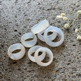 9MM WHITE JADE ring