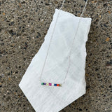 SILVER MULTICOLOR BAR MINI necklace