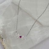 SILVER MOM PINK SAPPHIRE necklace