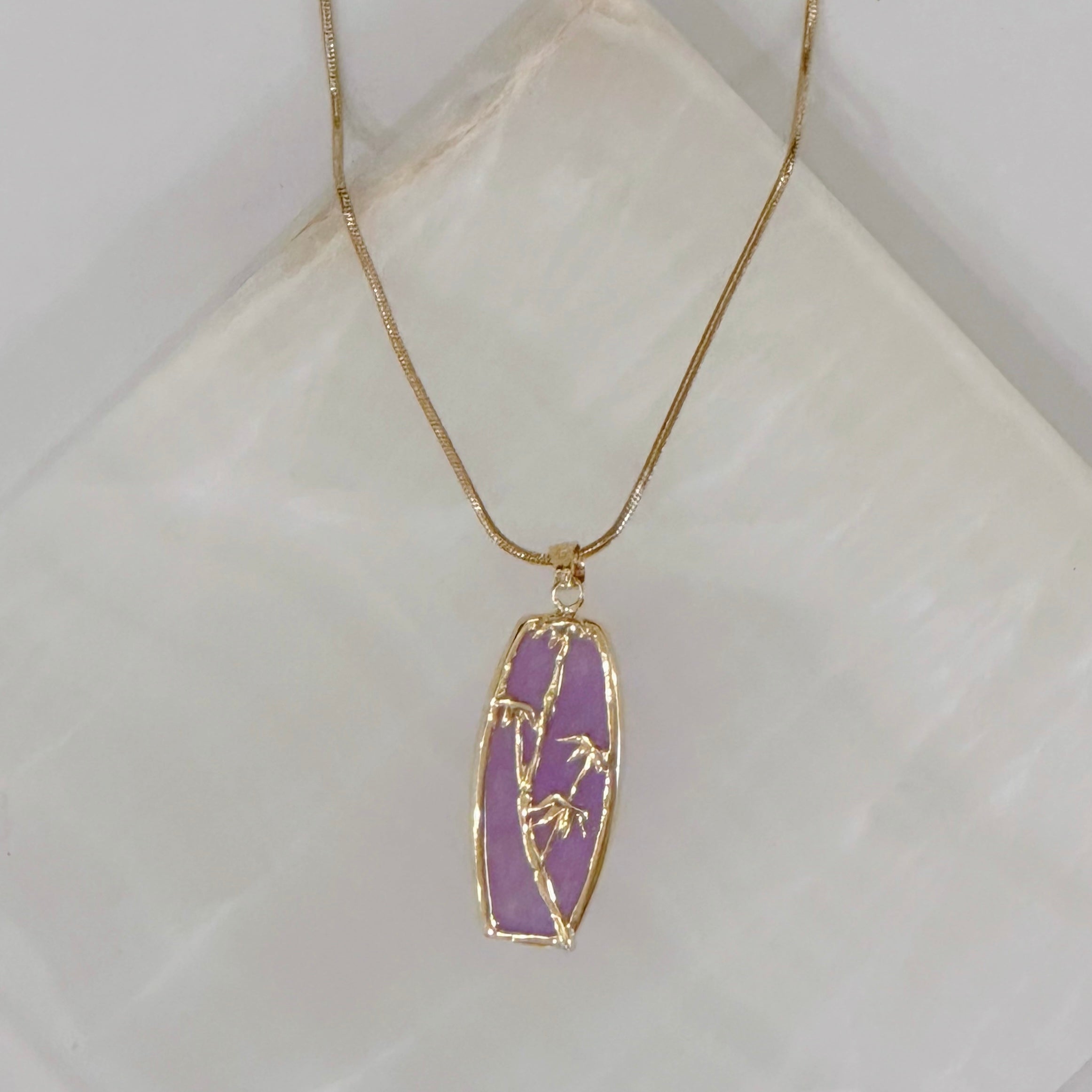 BAMBOO TREE REVERSIBLE LAVENDER necklace