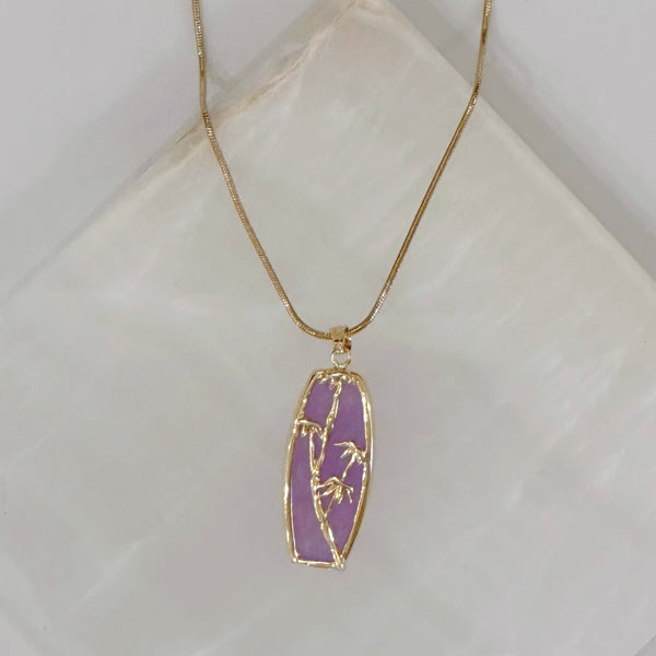 BAMBOO TREE REVERSIBLE LAVENDER necklace