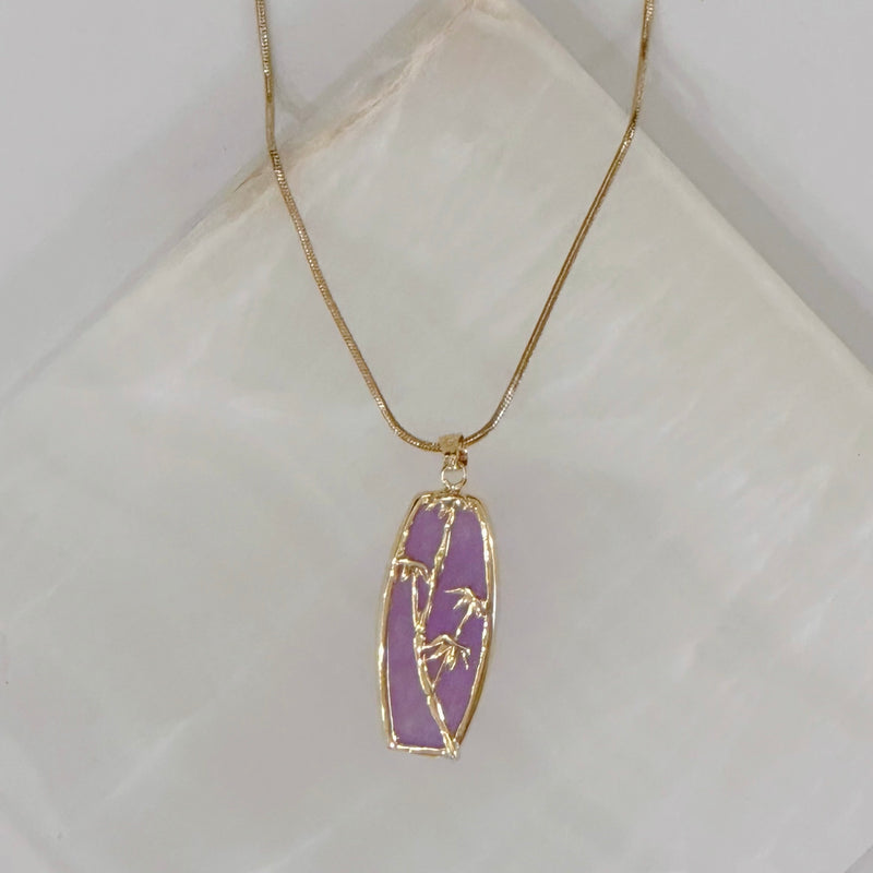 BAMBOO TREE REVERSIBLE LAVENDER necklace
