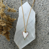 WHITE ENAMEL HEART MULTICOLOR necklace