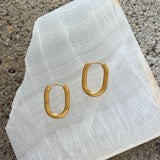 GOLD OVAL HOOP earrings
