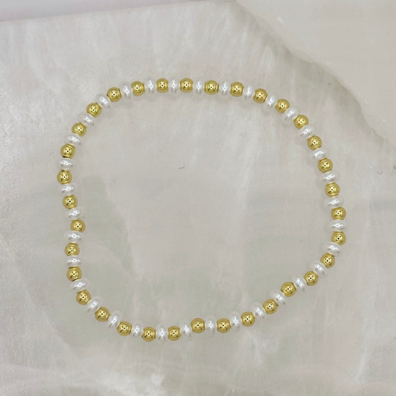 GOLD PEARL MINI BEADED bracelet