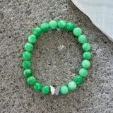 SILVER BUTTERFLY BEADED GREEN JADE bracelet