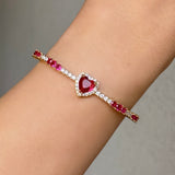 CRYSTAL PINK HEART bangle