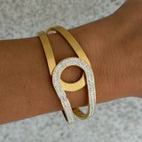 GOLD CRYSTAL PAVE LOOP bangle