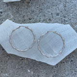 37MM SILVER BAMBOO HOOP earrings