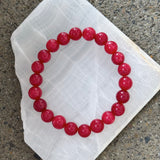 8MM RED AGATE BEADED bracelet