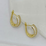 GOLD PAVE CRYSTAL HOOP earrings