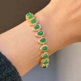 CRYSTAL TEARDROP GREEN JADE bracelet
