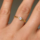 GOLD CRYSTAL STUD VINE ring