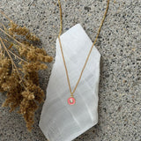 PINK ENAMEL EYE SUPER MINI necklace