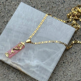 POWERFUL DRAGON PINK JADE necklace