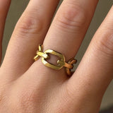 GOLD STEEL CHAIN LINK ring