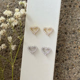 HEART CRYSTAL STUD earrings