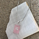 SILVER LOVE PINK JADE necklace