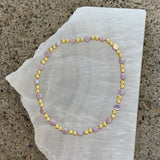 GOLD DIAMOND CUT PURPLE LABRADORITE BEADED bracelet