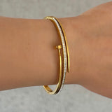 GOLD CRYSTAL NAIL WRAPPED bangle