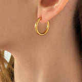 14MM GOLD THICK HOOP earrings