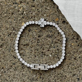 SILVER FLORA CRYSTAL STEEL bracelet