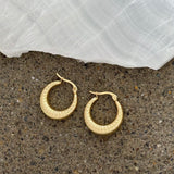 22MM GOLD TAPERED RIDGES HOOP earrings