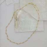 3MM GOLD & PEARL BEADED necklace