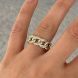 GOLD CUBAN CRYSTAL ring