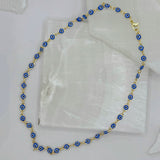 DARK BLUE EVIL EYE BEADED necklace