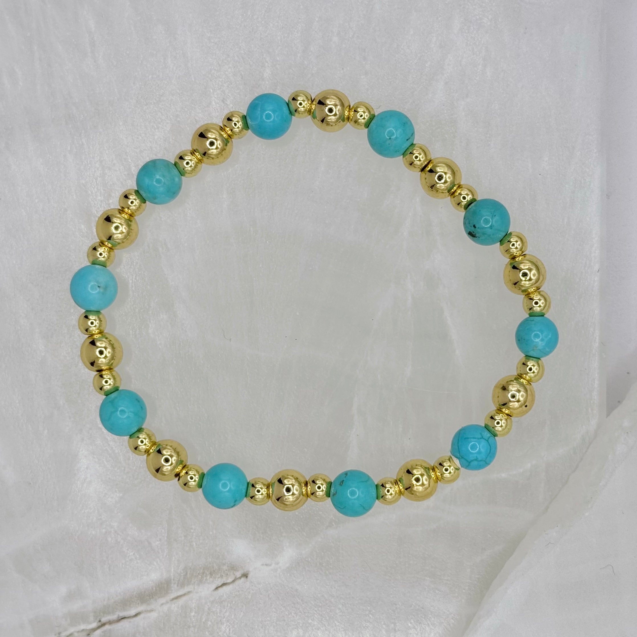 GOLD TURQUOISE BEADED bracelet