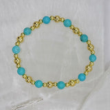 GOLD TURQUOISE BEADED bracelet