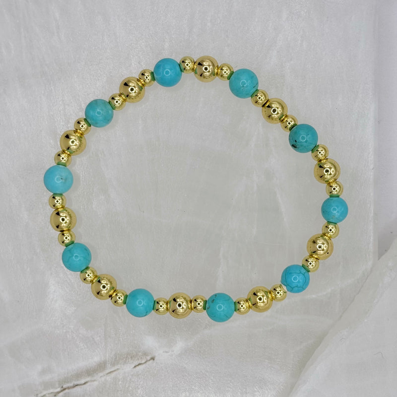 GOLDEN TURQUOISE BEADED bracelet