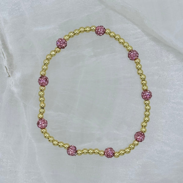 PINK CRYSTAL BEADED bracelet