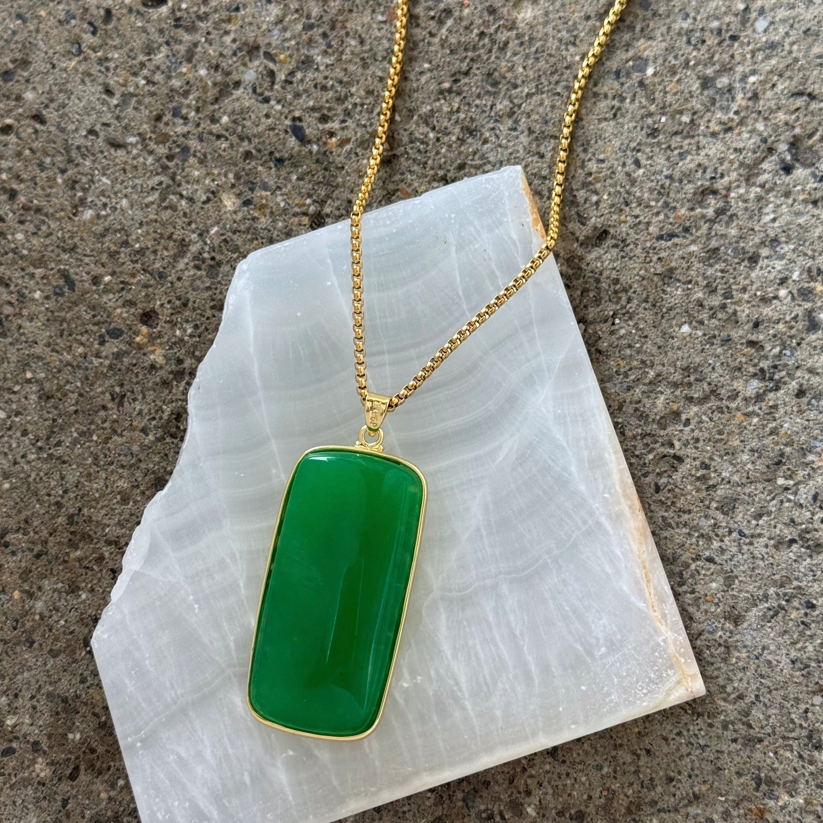 REVERSIBLE DRAGON II GREEN JADE necklace