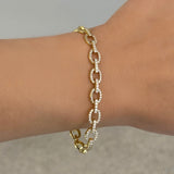 GOLD PAVE CRYSTAL OVAL LINK bracelet