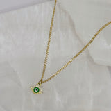 GREEN EVIL EYE SUPER MINI necklace