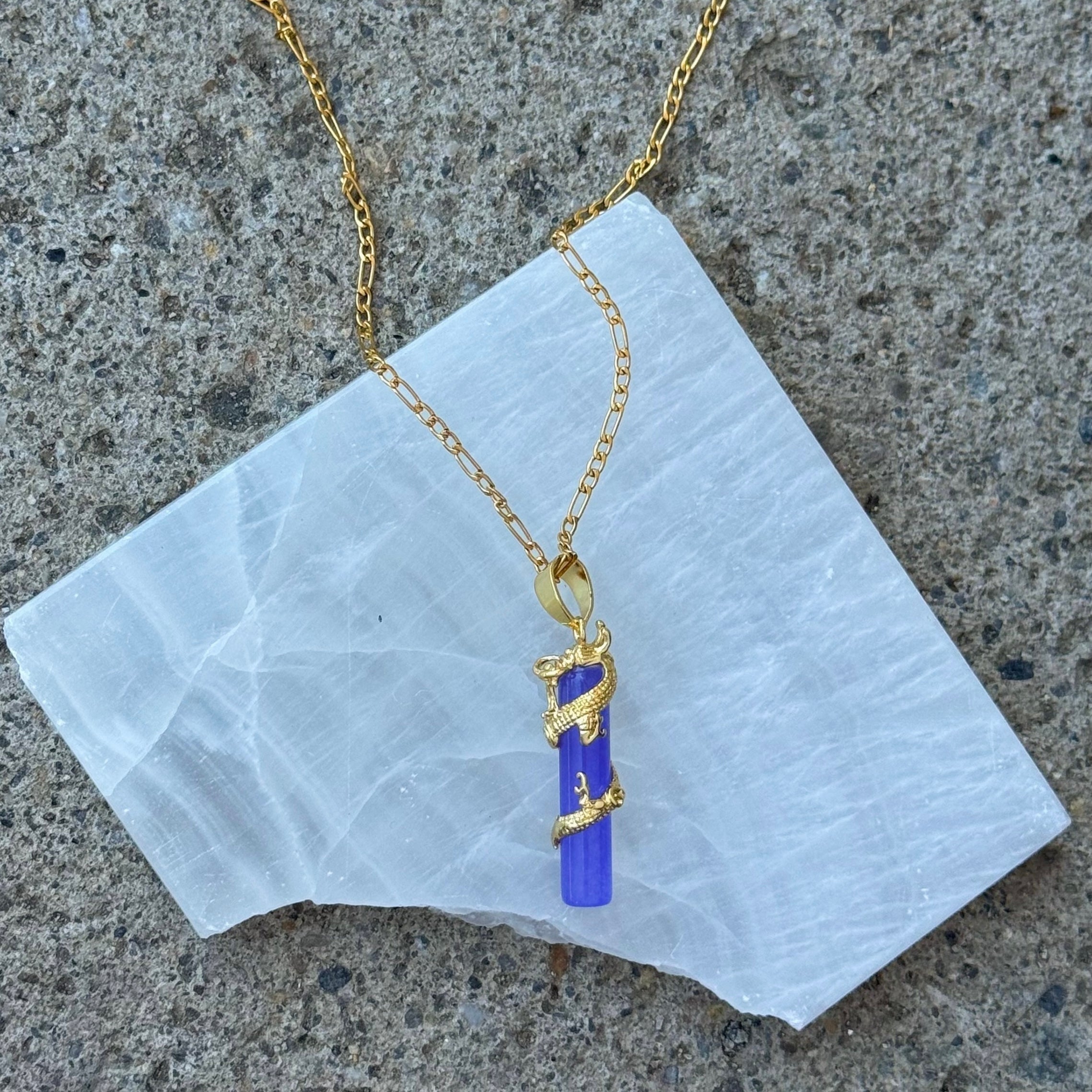 WISE DRAGON PURPLE JADE necklace