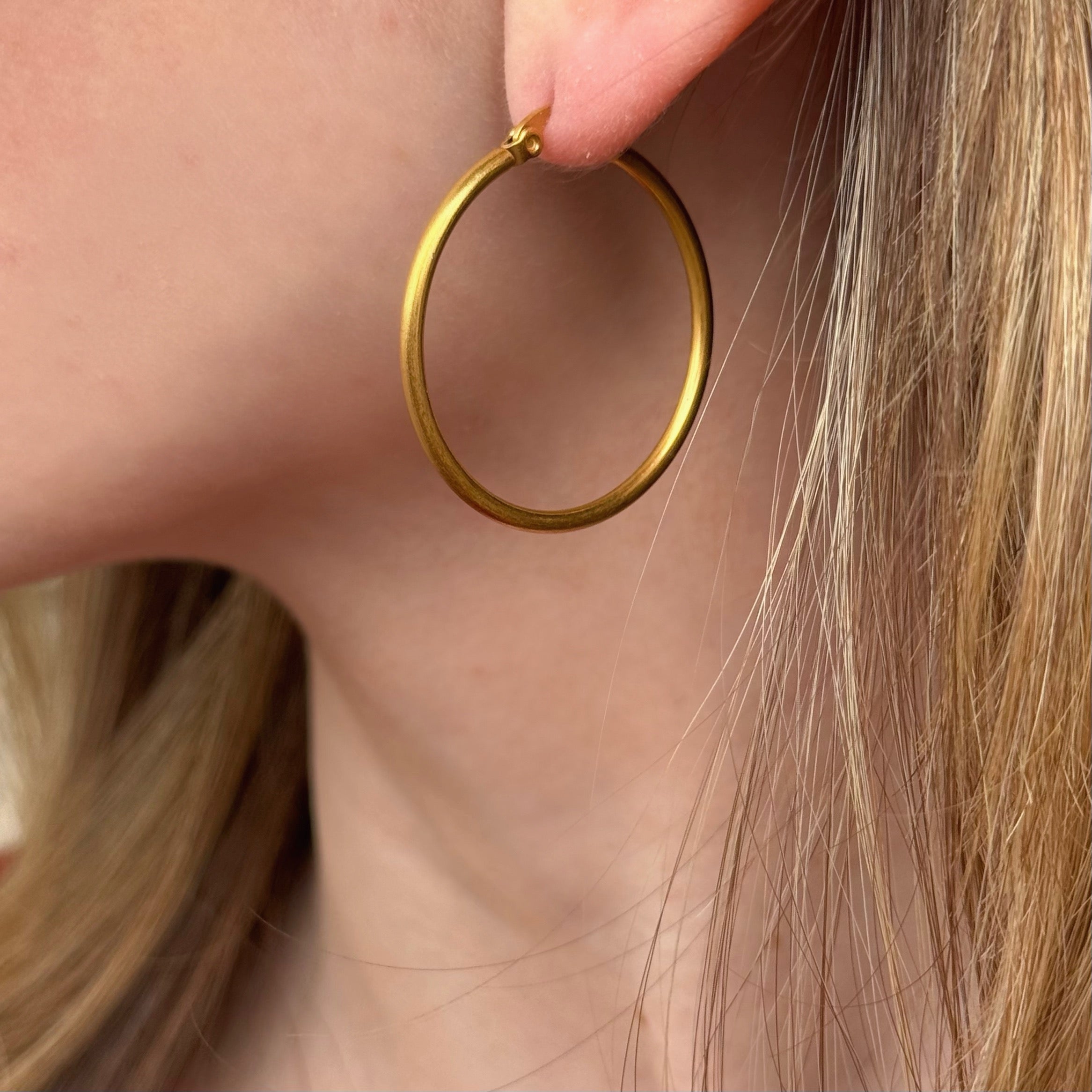 30MM GOLD THIN HOOP earrings