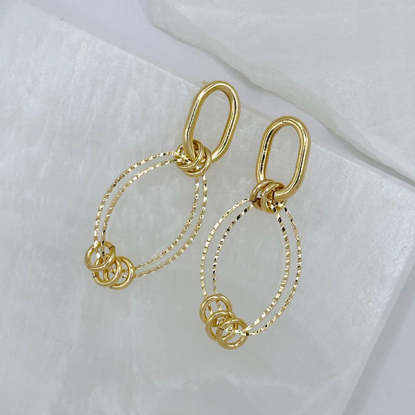 GOLDEN DIAMOND CUT LOOPED earrings