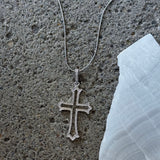 SILVER PAVE CRYSTAL CROSS necklace
