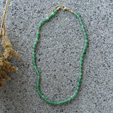 AVENTURINE SQUARE DIAMOND CUT BEADED necklace