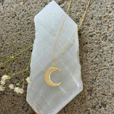 GOLD CRYSTAL ENCHANTED CRESCENT MOON necklace