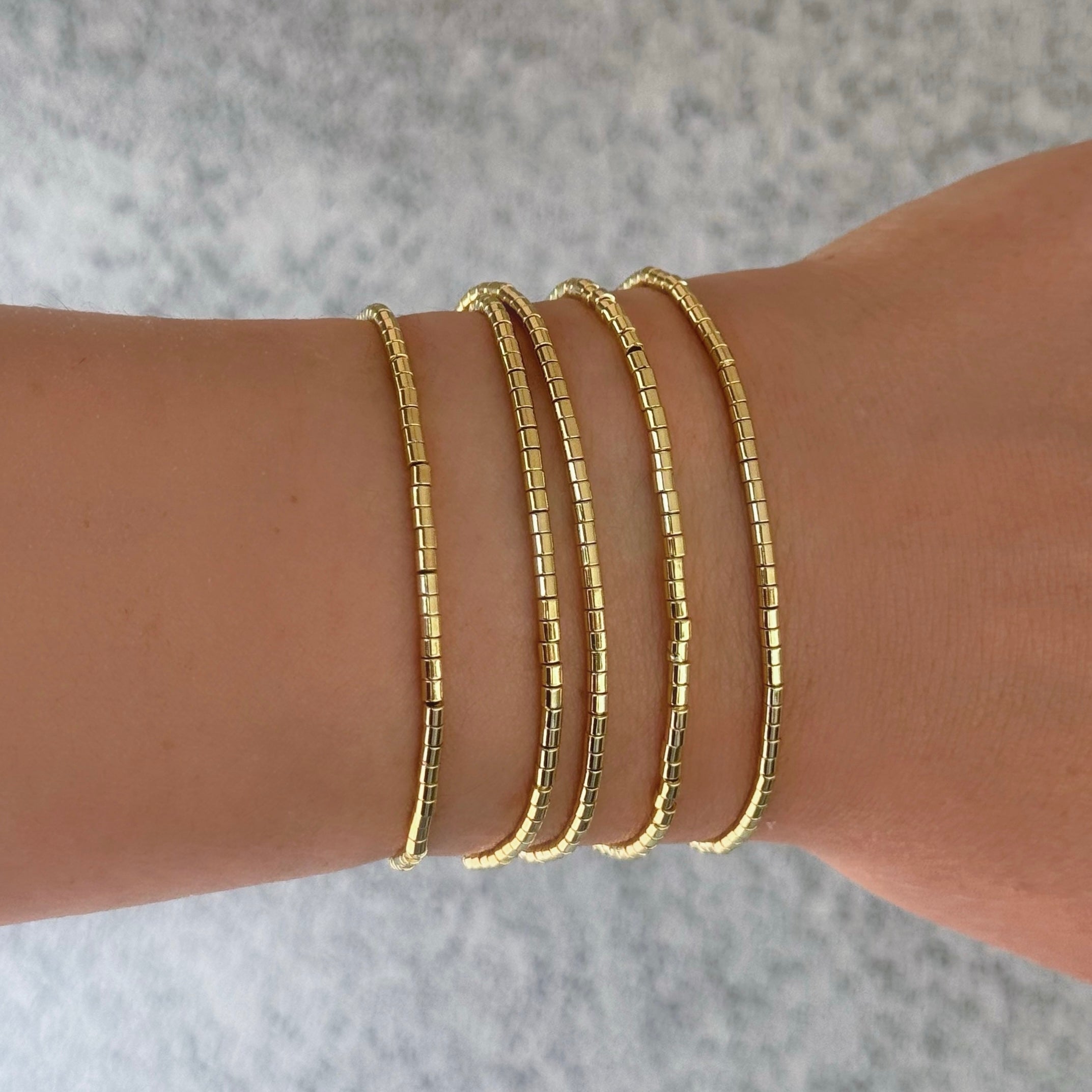 GOLD MINI TUBE BEADED bracelet