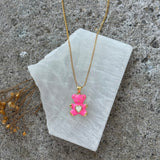 HOT PINK TEDDY necklace
