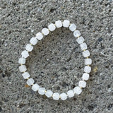 WHITE QUARTZ SQUARE BEADED bracelet