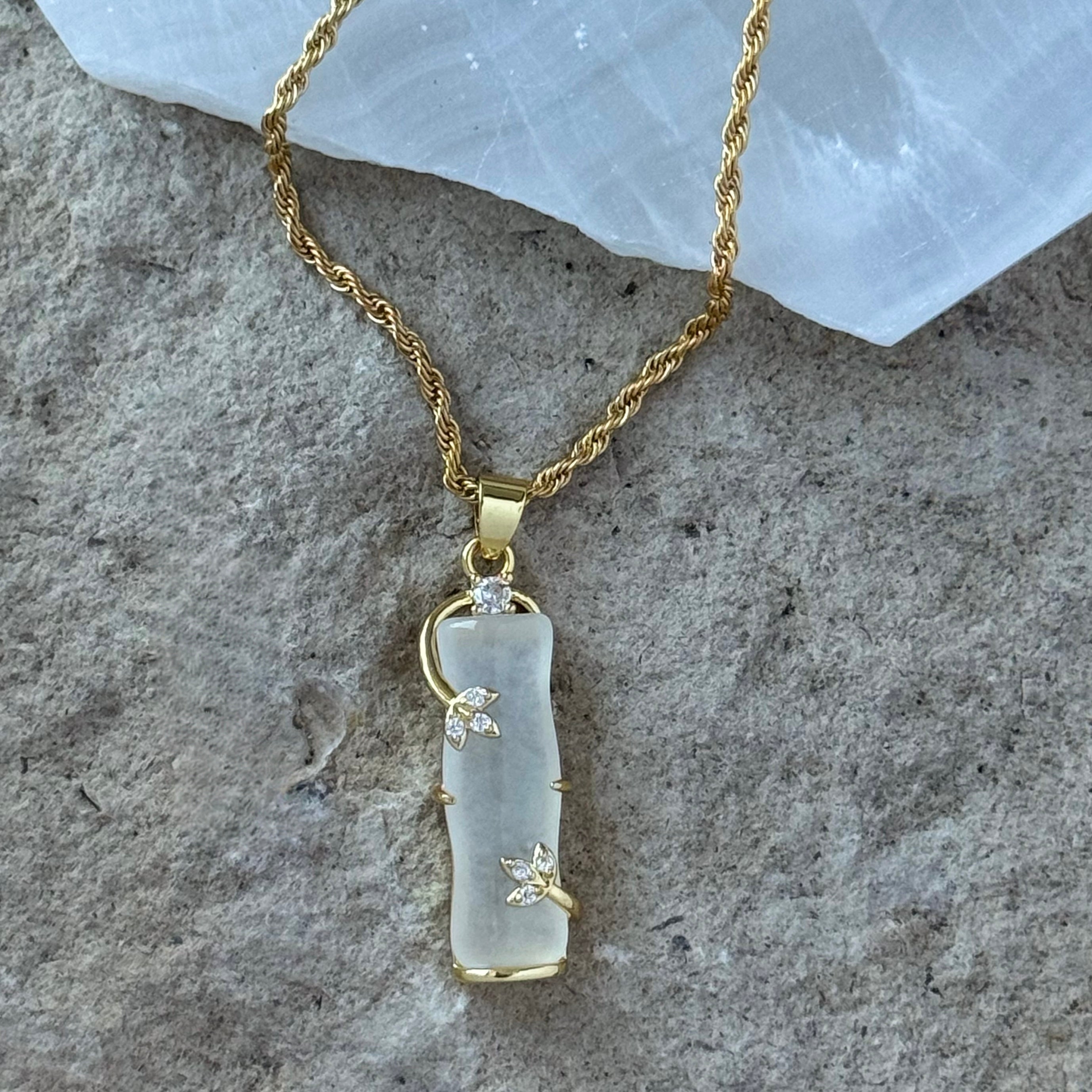 BAMBOO WHITE JADE necklace