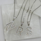 SILVER INITIAL CRYSTAL BAGUETTE II necklace