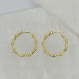 25MM BAMBOO GOLD STERLING HOOP earrings